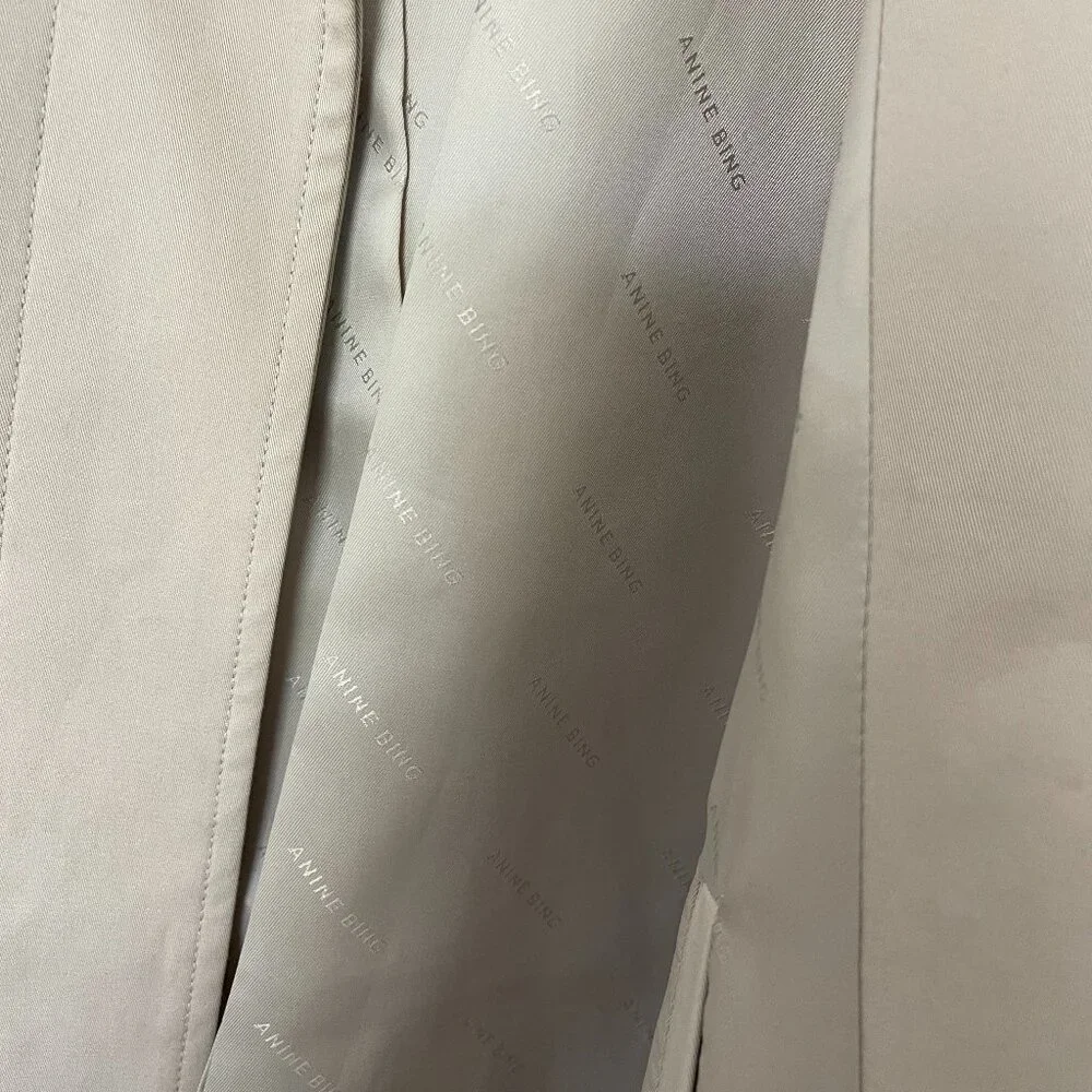 Anine Bing Randy Oversized Trench Coat in Beige Size Medium with Marker Spots - Picture 8 of 16
